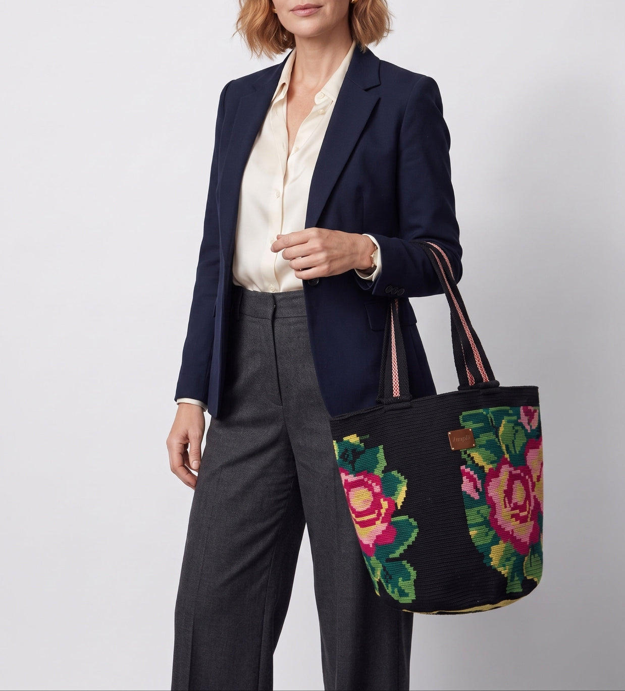 Wayuu Floral Mochilón Large Bucket Bag – Handwoven Multicolor Statement Tote