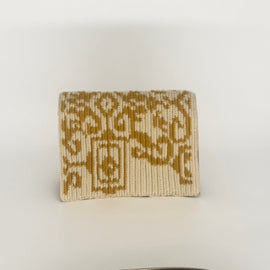 Leather & Handwoven Wayuu Crossbody Bag – Gold Ochre & Cream