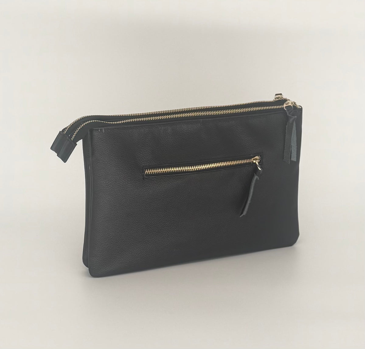 Black Leather & Handwoven Wayuu Geometric Crossbody Bag