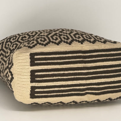 Wayuu Woven Rectangular Tote Bag – Espresso Geometric Triangle Lattice