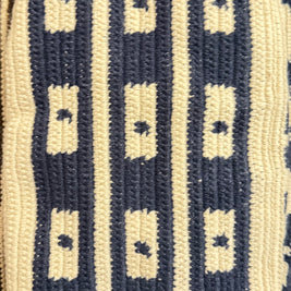Wayuu Woven Rectangular Tote Bag – Black Concentric Lattice