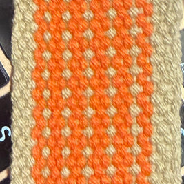 Wayuu Handwoven Tote Bag – Orange & Cream Diamond Lattice