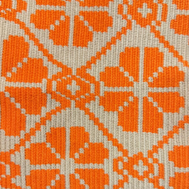 Wayuu Handwoven Tote Bag – Orange & Cream Diamond Lattice