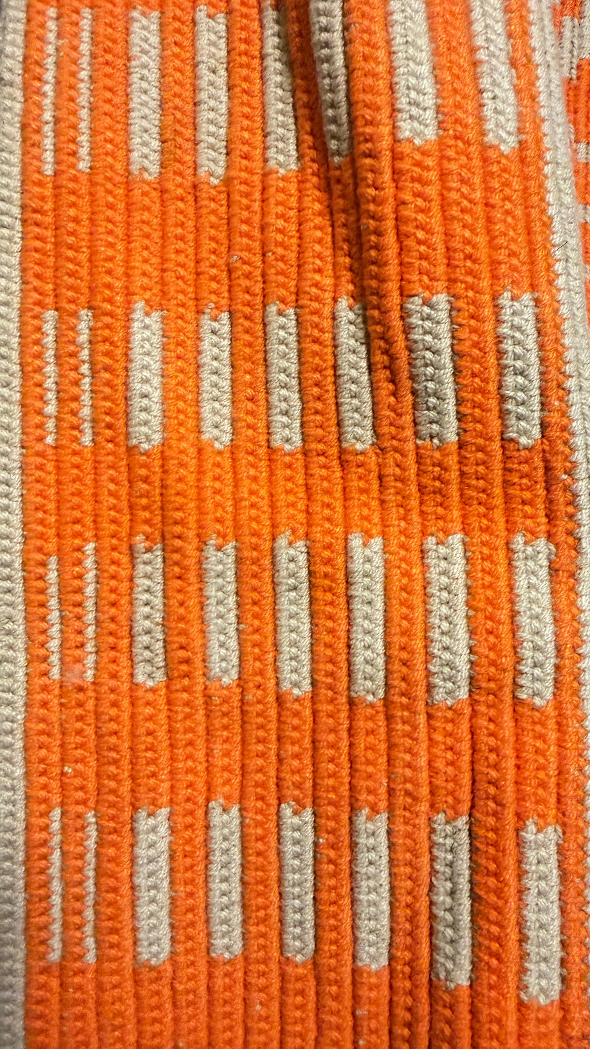 Wayuu Handwoven Tote Bag – Orange & Cream Diamond Lattice