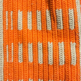 Wayuu Handwoven Tote Bag – Orange & Cream Diamond Lattice