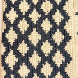 Wayuu Handwoven Tote Bag – Slate Indigo Blue & Cream Star Grid