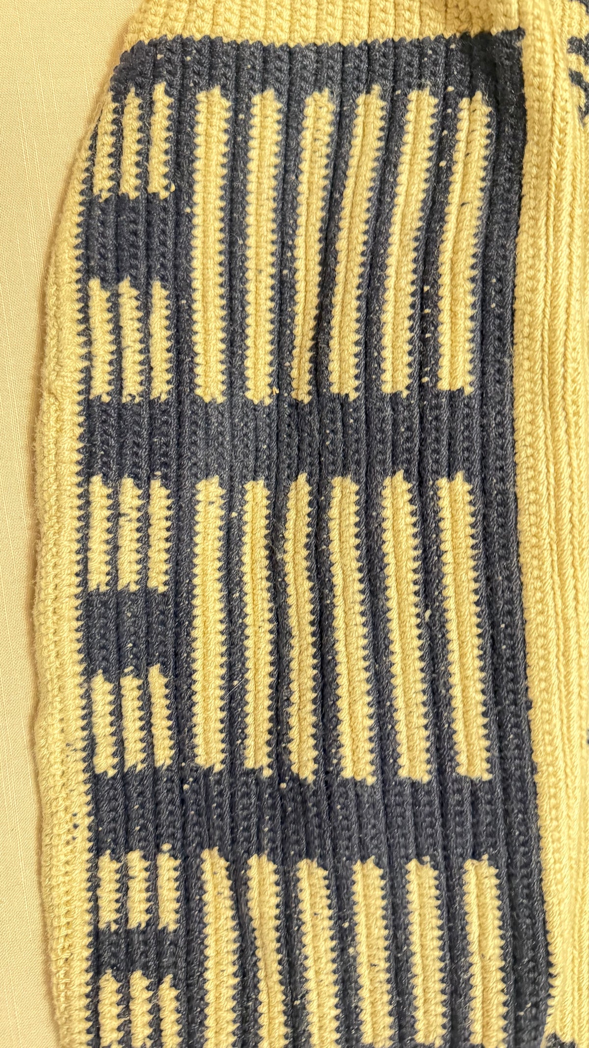 Wayuu Woven Rectangular Tote Bag – Navy Step Key Motif