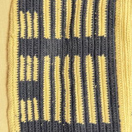 Wayuu Woven Rectangular Tote Bag – Navy Step Key Motif