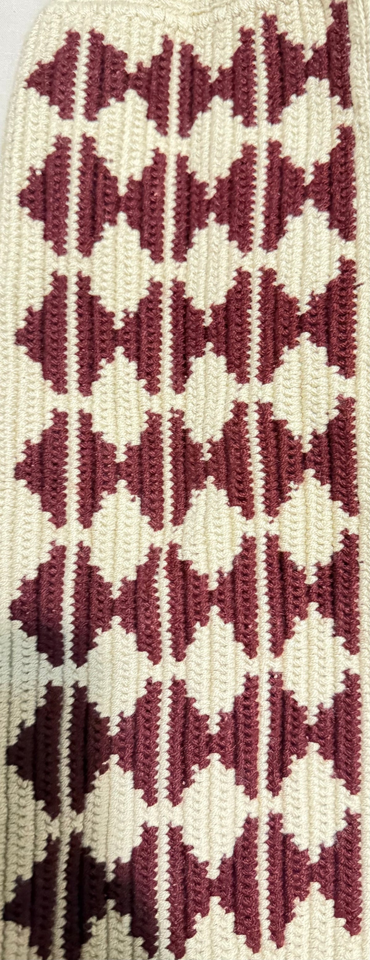 Wayuu Woven Rectangular Tote Bag – Burgundy Ocean Wave