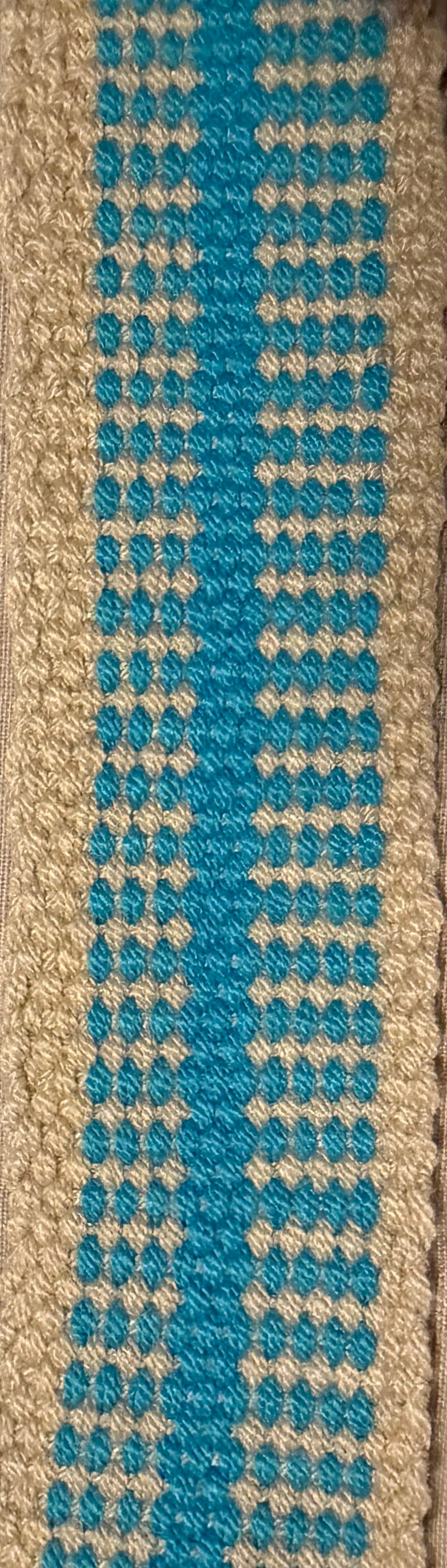 Wayuu Woven Oval Tote Bag – Baby Blue & Beige Geometric
