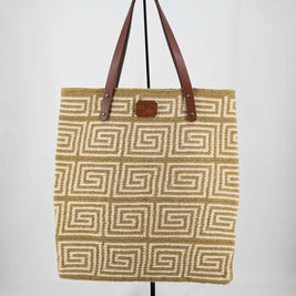 Handwoven & Leather Tote Bag Crochet Style For Work And Travel Lightweight Durable Artisan Crafted