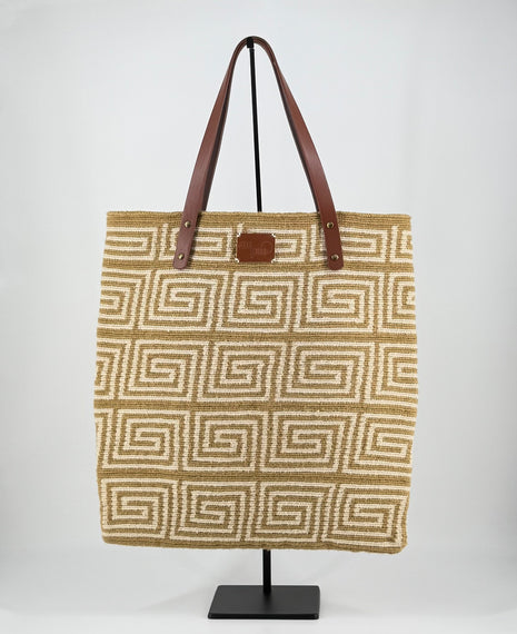Handwoven & Leather Tote Bag Crochet Style For Work And Travel Lightweight Durable Artisan Crafted