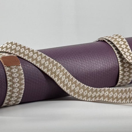 Tawa Handwoven Yoga Mat Strap – Adjustable Mat Carrier (Black & White)