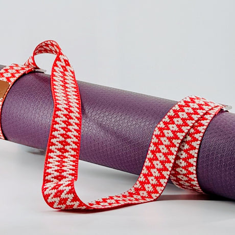 Tawa Handwoven Yoga Mat Strap – Adjustable Mat Carrier (Black & White)