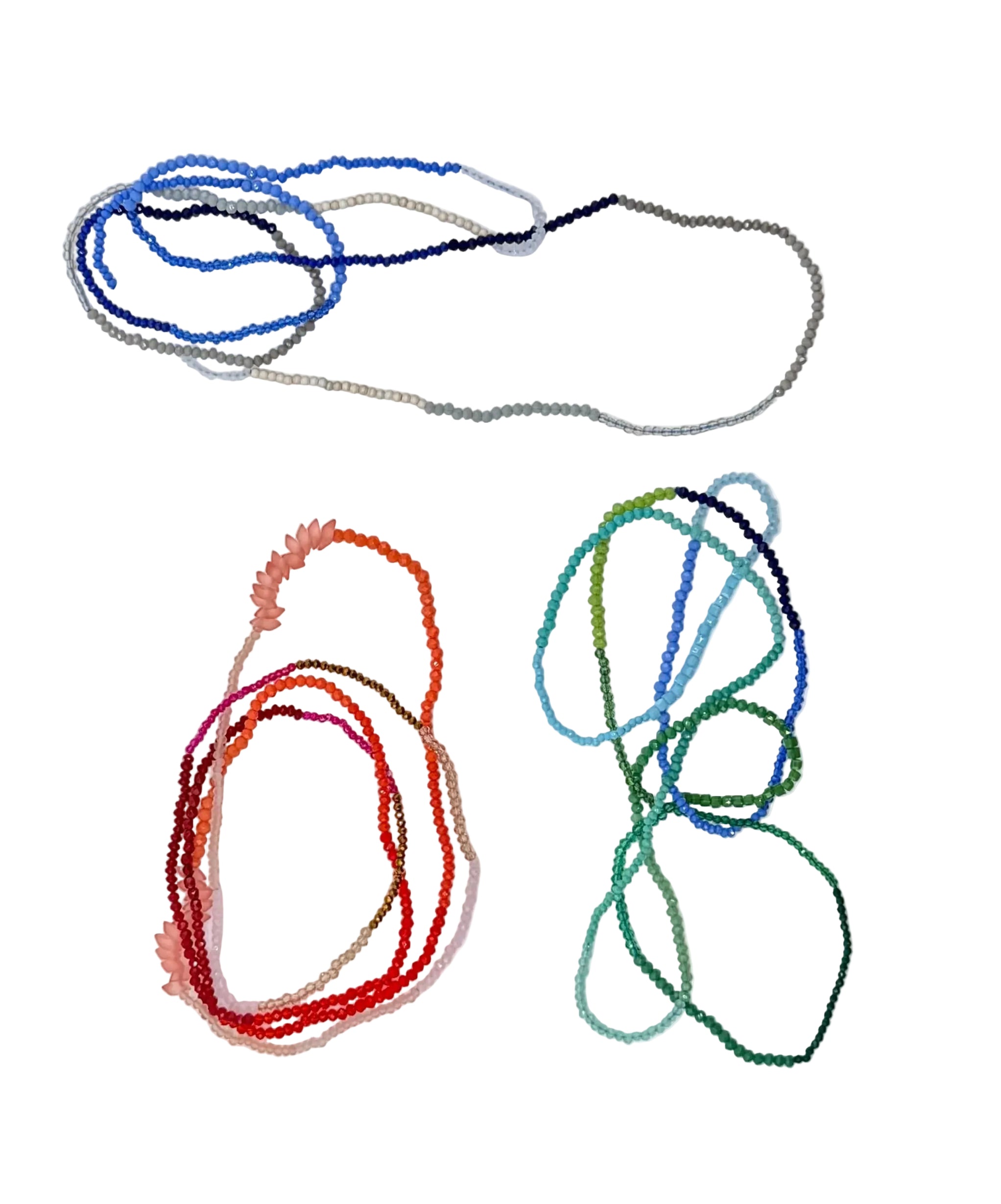 Verdant Wave Long Necklace (Blue/Green)