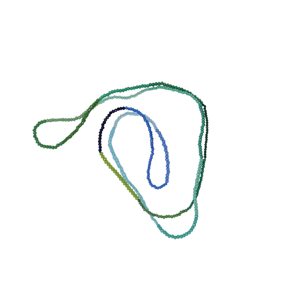 Verdant Wave Long Jewelry Necklace (Blue/Green)