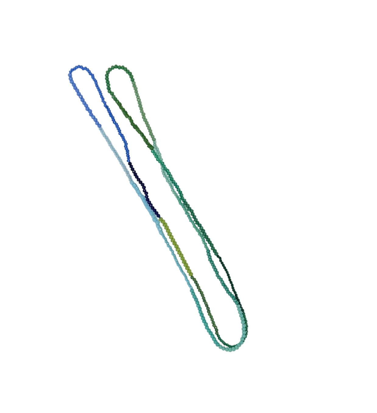 Verdant Wave Long Jewelry Necklace (Blue/Green)