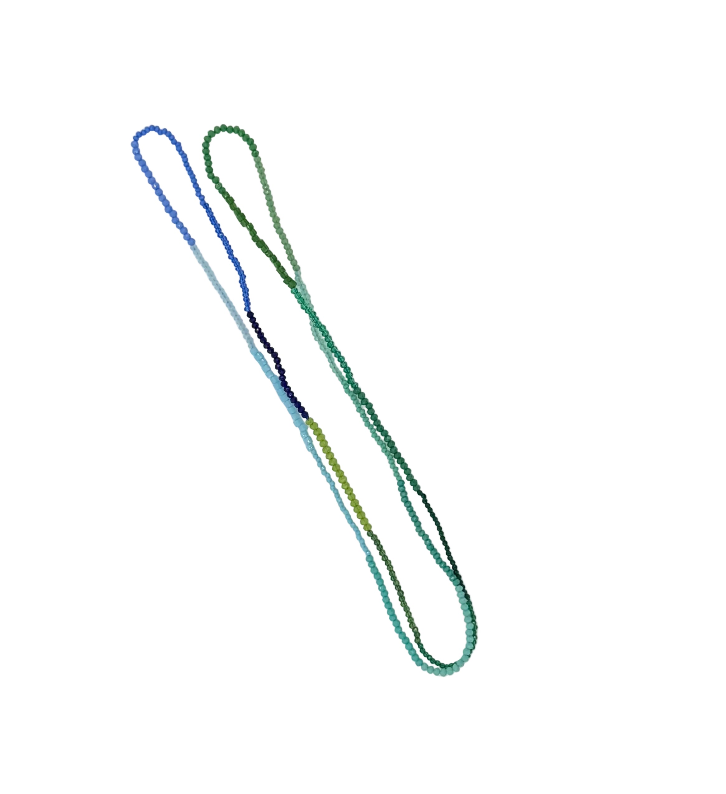 Verdant Wave Long Necklace (Blue/Green)