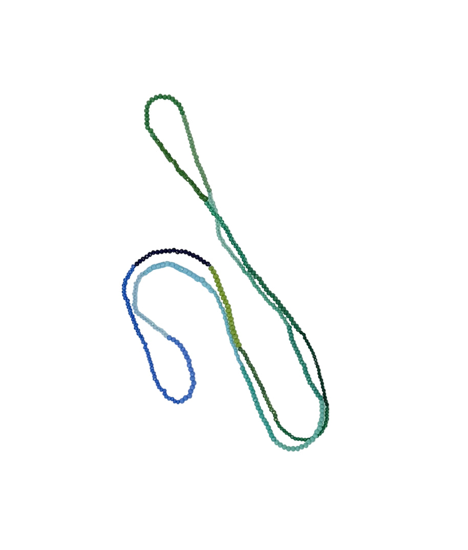 Verdant Wave Long Necklace (Blue/Green)