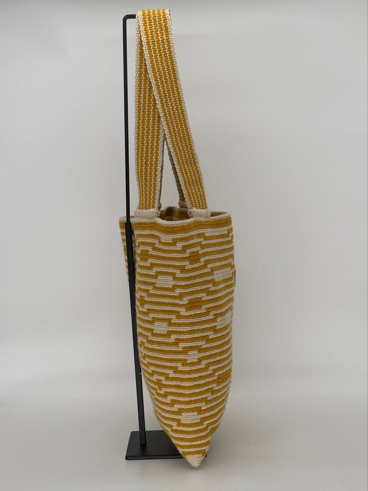 Amber Mustard Handwoven Tote – Crochet Bag for Work & Travel