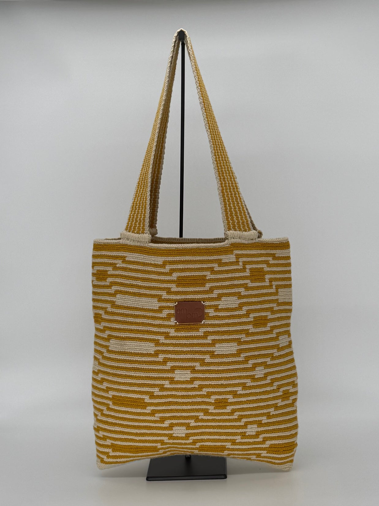 Amber Mustard Handwoven Tote – Crochet Bag for Work & Travel