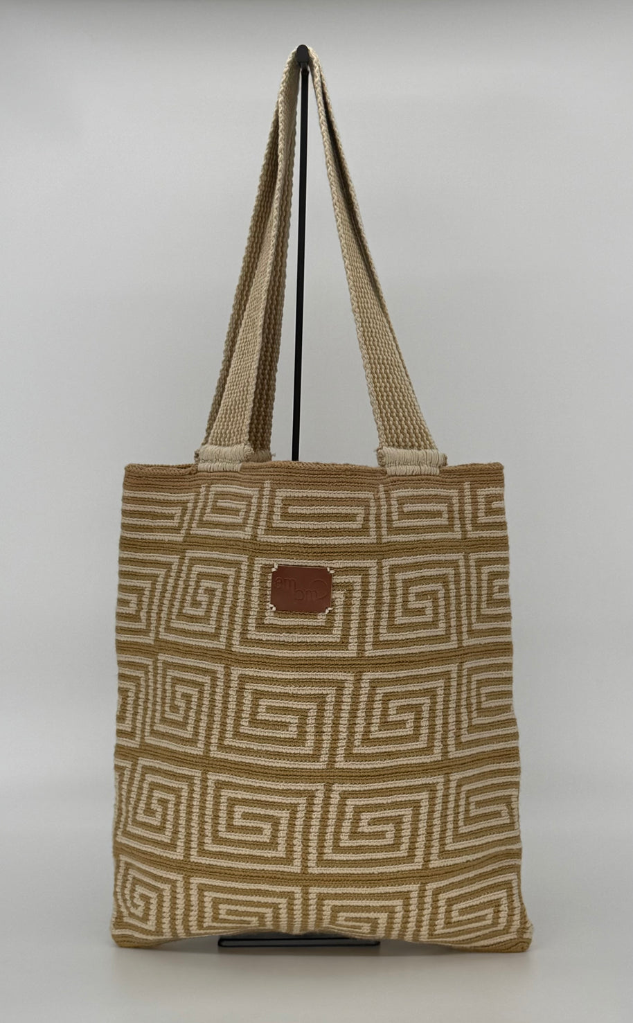 Laberinto Handwoven Tote – Geometric Crochet Bag for Work & Travel