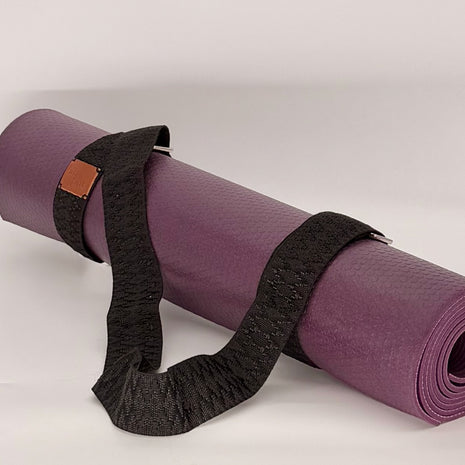 Tawa Handwoven Yoga Mat Strap – Black Yoga Mat Carrier, Artisan Made