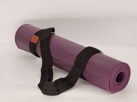 Tawa Handwoven Yoga Mat Strap – Black Yoga Mat Carrier, Artisan Made