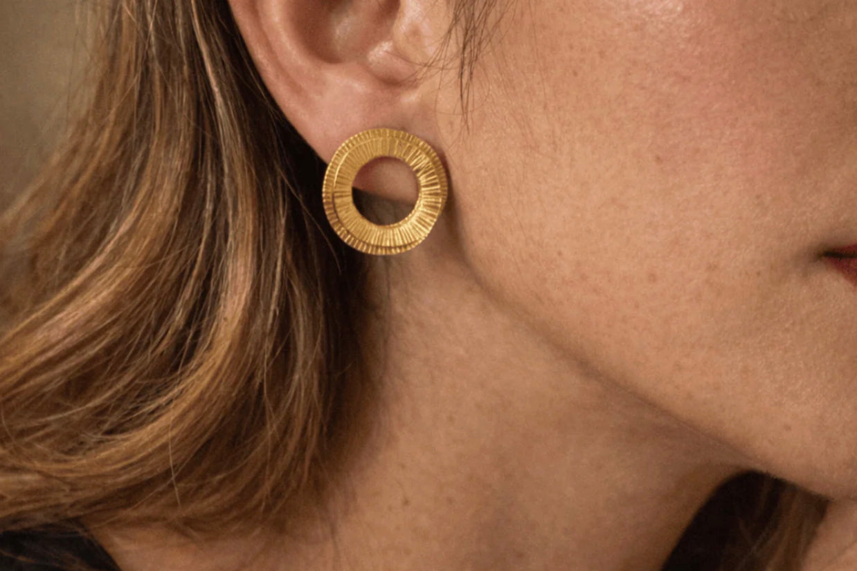Aurora 24k Gold Statement Stud Earrings | Handcrafted Colombian Jewelry | AMPMsis