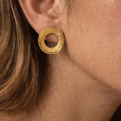 Aurora 24k Gold Statement Stud Earrings | Handcrafted Colombian Jewelry | AMPMsis