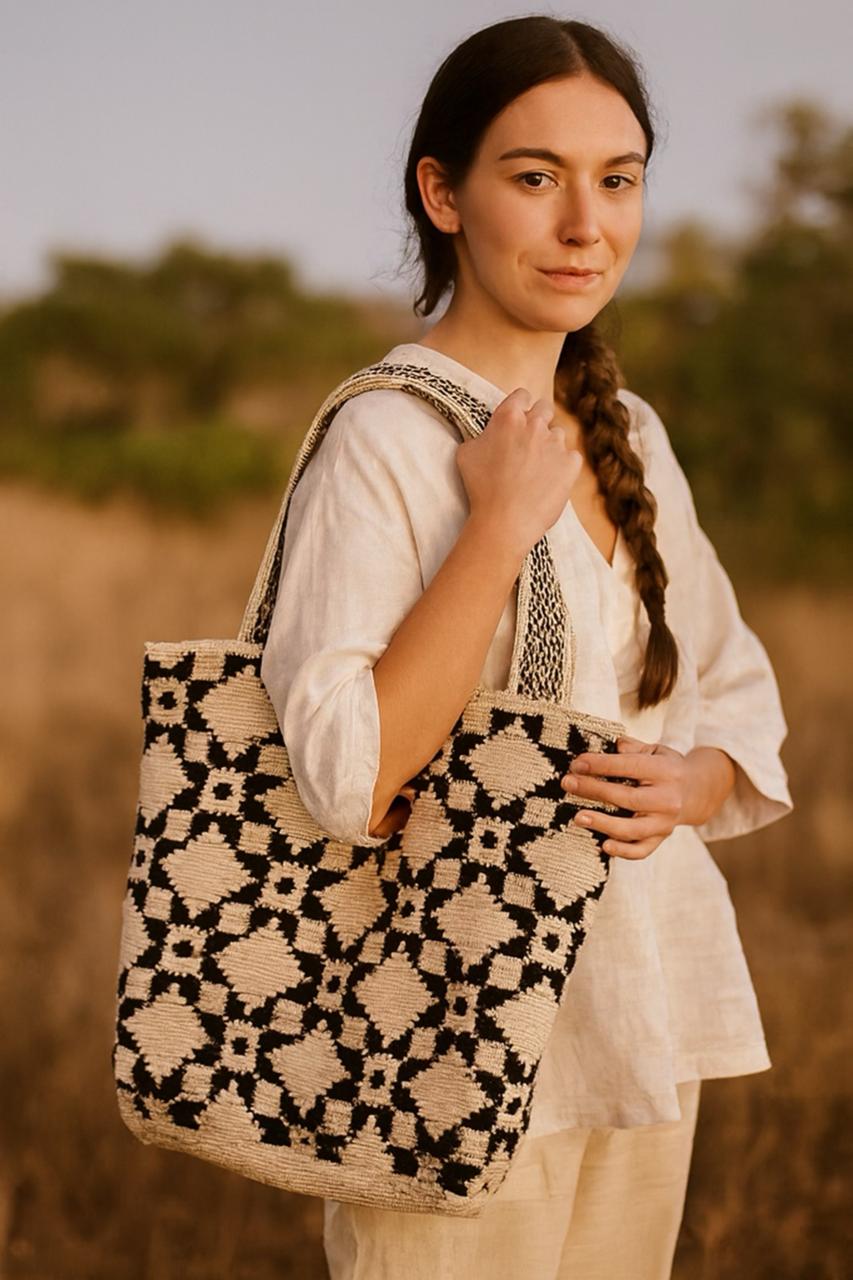 Jazmin Handwoven Tote Bag Crochet For Work And Travel Lightweight Durable Artisan Handmade