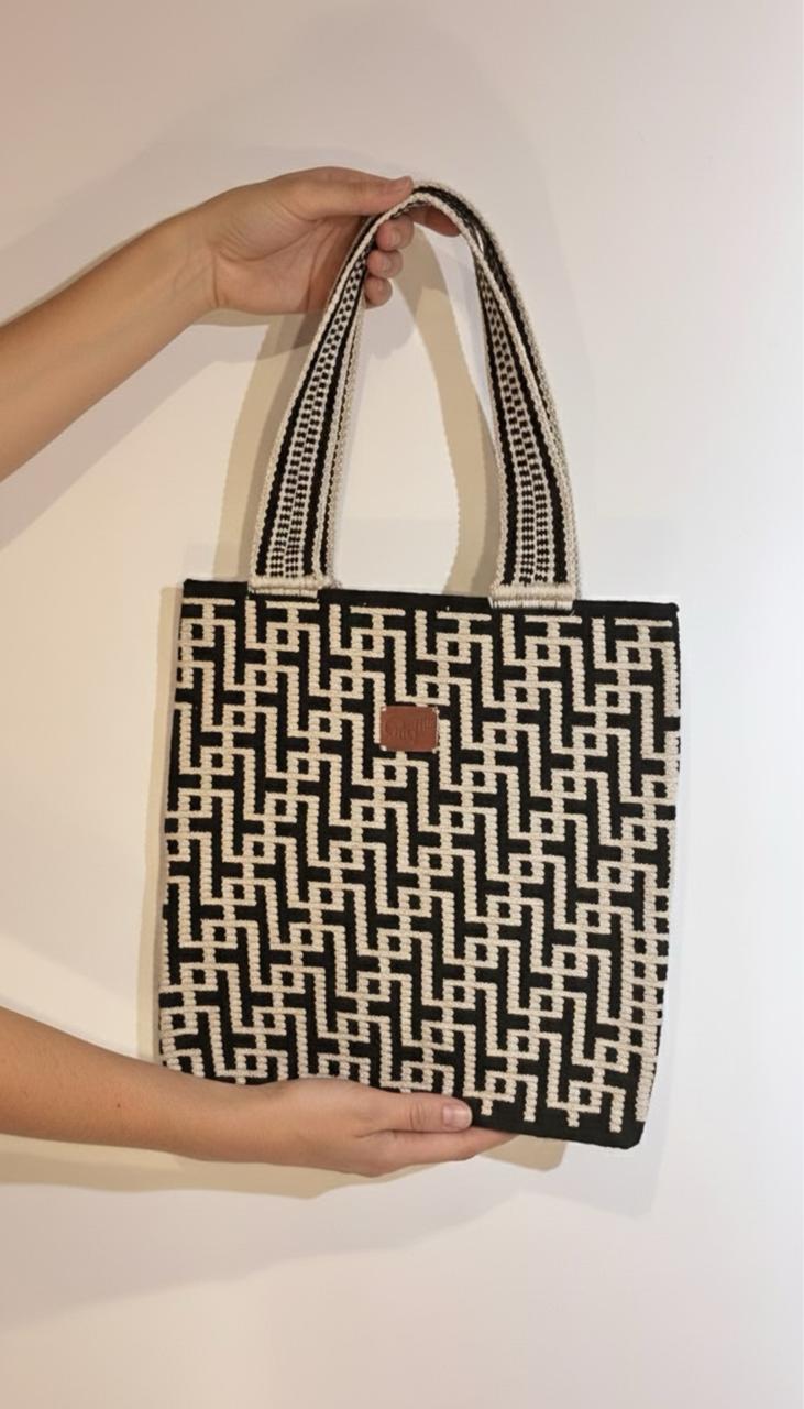Jacinto Handwoven Tote Bag Geometric Crochet Design From Colombia Lightweight Durable Artisan Accessory For Everyday Use