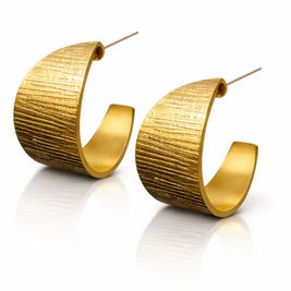 Layla 24k Gold Tapered Hoop Earrings | Handcrafted Colombian Jewelry | AMPMsis1