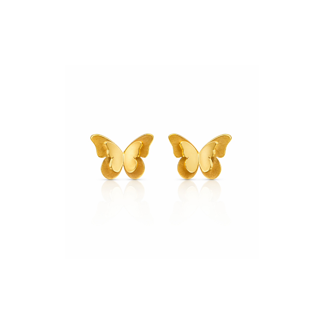 Double Butterfly Stud Jewelry Earrings