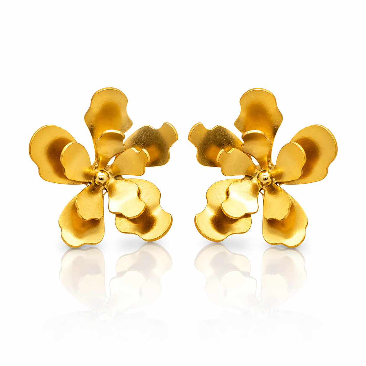 Large Merania Flower Jewelry Earrings