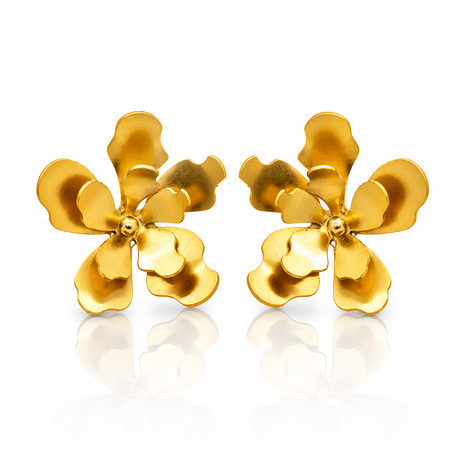 Large Merania Flower Jewelry Earrings