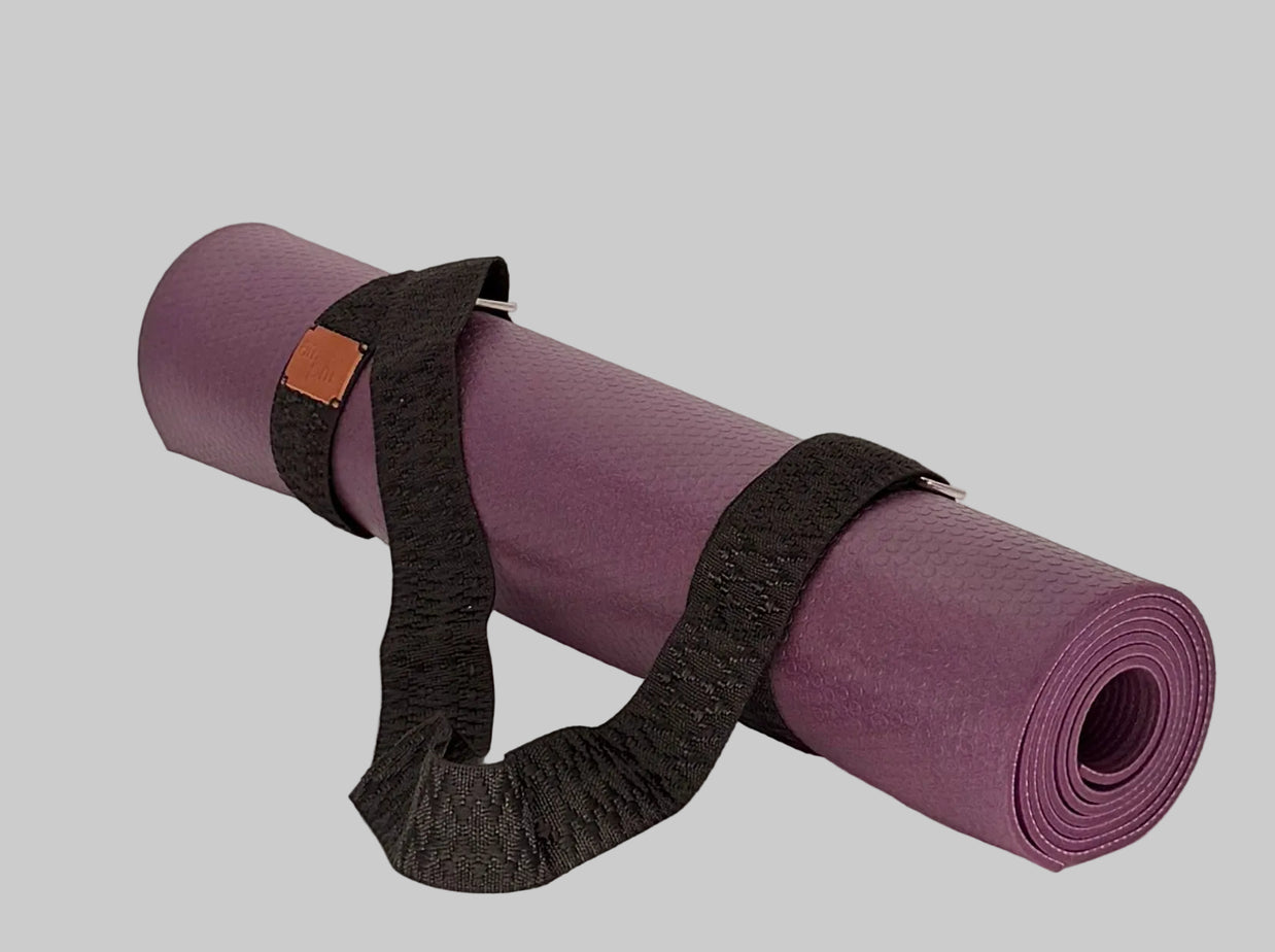 Obsidian Solid Handwoven Yoga Mat Strap