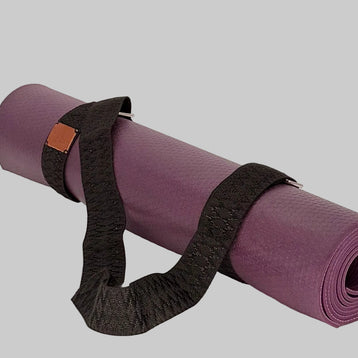 Obsidian Solid Handwoven Yoga Mat Strap