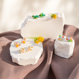 Sunset Citrus Artisan Cluster Studs – Sterling Silver & Gemstone Collection