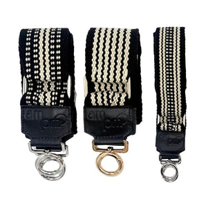 Handwoven Wayuu Bag Strap - Premium Adjustable Edition Neutral & Black Edge