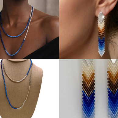 Tropical Feather Earrings & Necklace Set