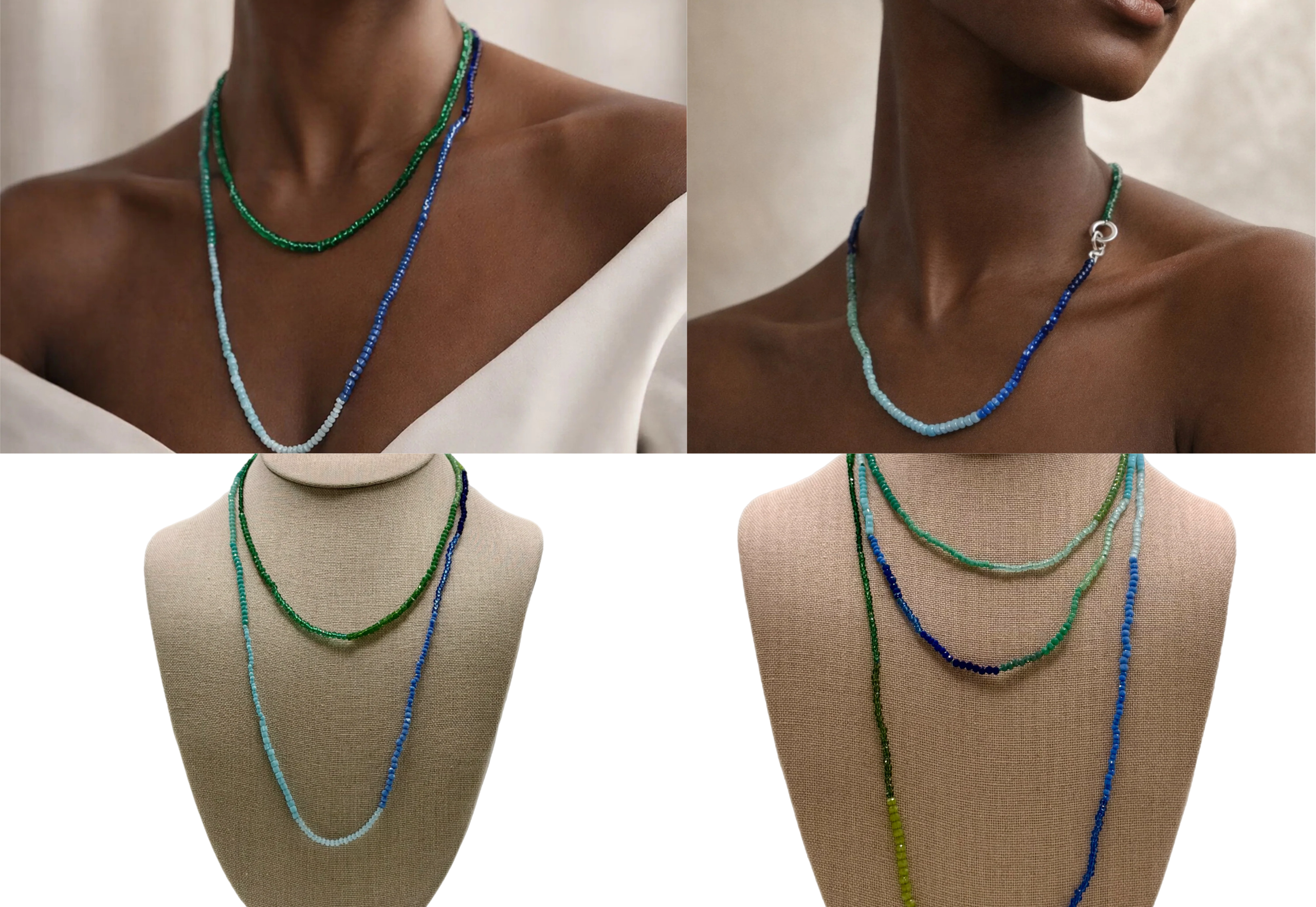 Verdant Wave Layering Necklaces Bundle
