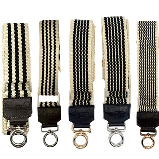 Handwoven Wayuu Bag Strap - Premium Adjustable Edition Black with Neutral Edges
