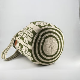Wayuu Green Mochilón Large Tote Bag – Handwoven Floral Bag from Colombia2