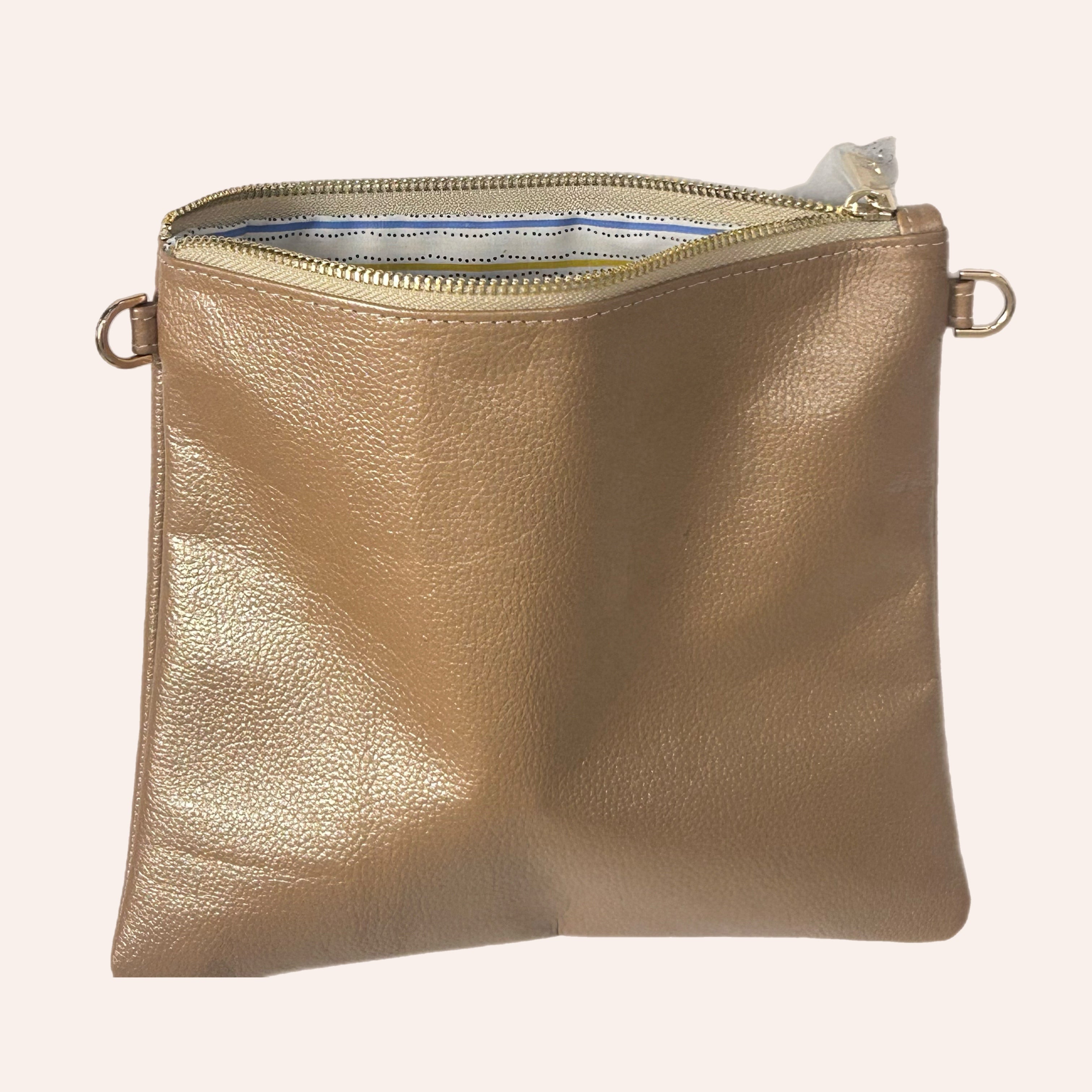 AMPMsis Original Mini Leather Crossbody Bag – Gold Tone – Soft Finish - Bogota Crafted