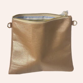 AMPMsis Original Mini Leather Crossbody Bag – Gold Tone – Soft Finish - Bogota Crafted