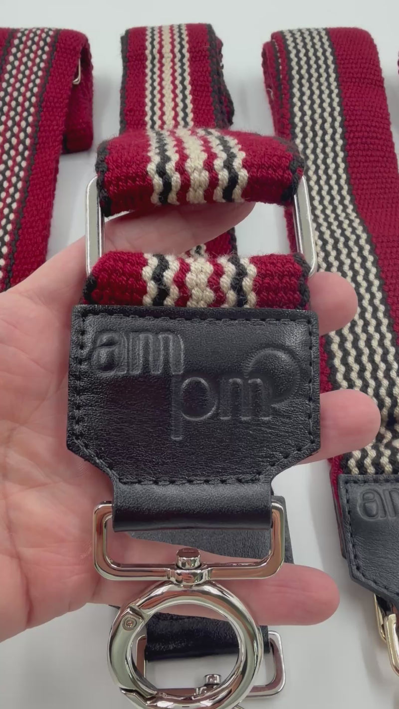 AMPMsis Handwoven Wayuu Bag Strap - Premium Adjustable Edition Burgundy Black
