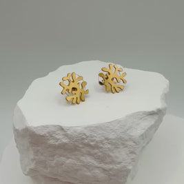 Stud Gold Earrings Jewelry Mini Coral Reef– 24k Gold Plated - Artisan Made - Unique Colombian Statement