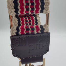 AMPMsis Handwoven Wayuu Bag Strap - Premium Adjustable Edition Red Black & Neutral Edge 