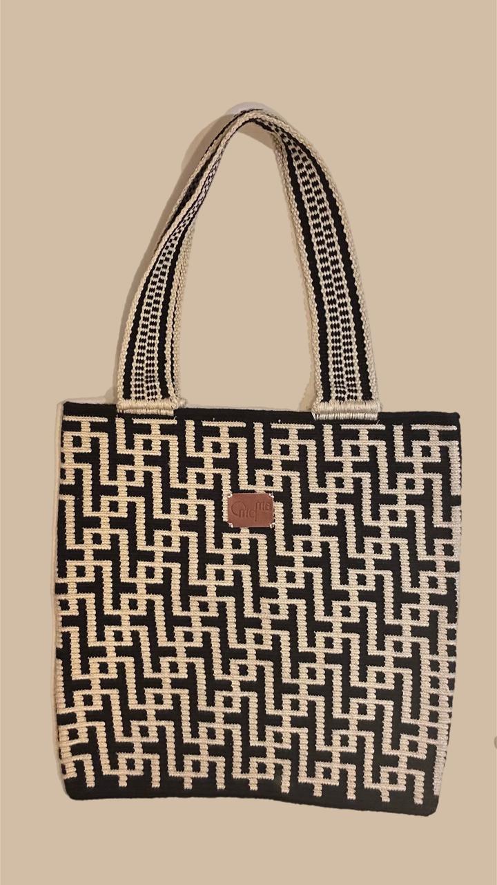 Jacinto Handwoven Tote Bag Geometric Crochet Design From Colombia Lightweight Durable Artisan Accessory For Everyday Use